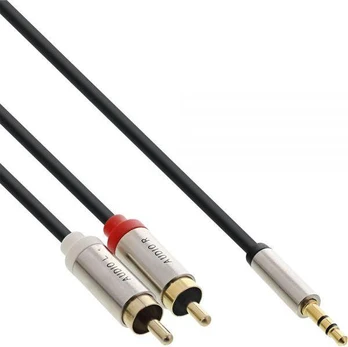 Kabelis InLine lizdas 3,5 mm - RCA (Cinch) x2 5m sidabro (99245)