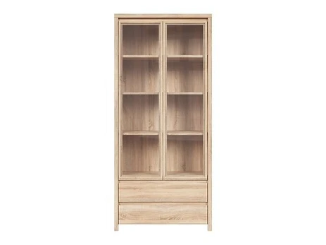 Vitrina Kaspian 2W2S, ąžuolo spalvos
