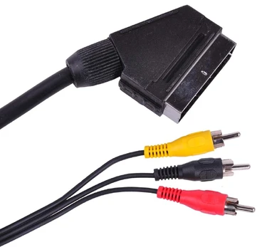 euro kabelis - 3 x rca 1,5 m