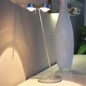 2 žibintų stalinis šviestuvas PUK TABLE, matinis chromas