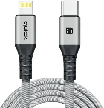 USB-C – „Lightning“ USB-kabelis, 1,5 m, pilkos spalvos (4752168141236)