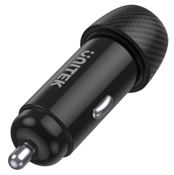 UNITEK Automobilinis įkroviklis 38W, USB-A USB-C, QC3.0, P1400A