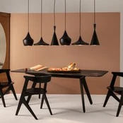 Tom Dixon Beat Range Linear pakabinama lempa 6fl juoda