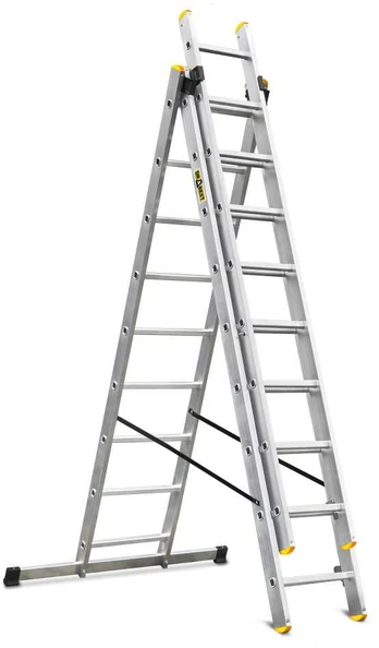 Trijų dalių daugiafunkcinės kopėčios DRABEST „PRO“ 3x9