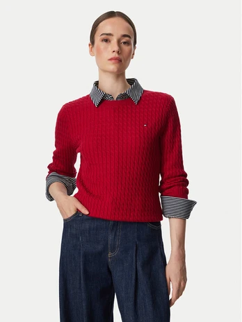 Tommy Hilfiger Megztinis WW0WW44993 Raudona Regular Fit