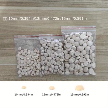 pusiau apvalūs rutuliukai, 100 vnt, 10 mm