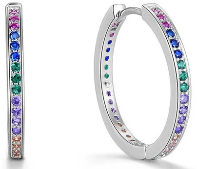 Beneto Round sidabrinis earrings with zircons AGUC2236