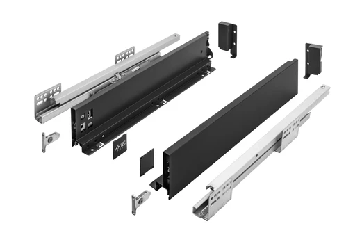 AXIS PRO GTV Drawer, H=86 mm, L=350 mm, soft-close, full extension, juodas (C)