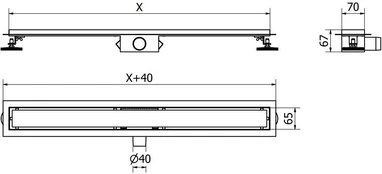 Dušo latakas Mexen Flat 360 Classic, 60 cm kaina