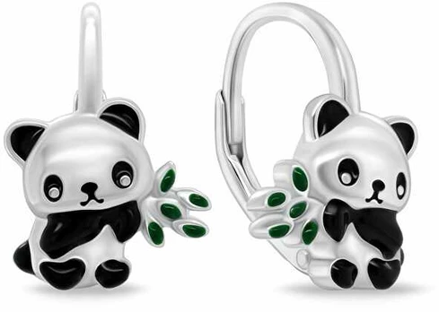 Brilio Silver Sidabrinis pendant earrings Panda EA1111W