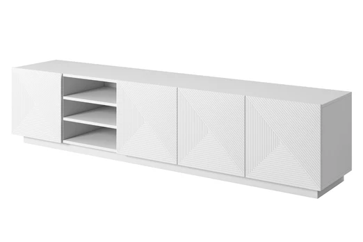 Tv Set Asha 200 Cm With Open Shelf - White Mat