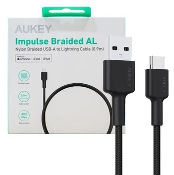 AUKEY CB-CD30 Nylon cab le USB C - USB A 0.9m 3