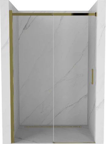 Dušo durys Mexen Omega, 130 cm x 190 cm, aukso