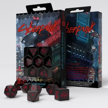 Q-Workshop Dice Cyberpunk Raudona