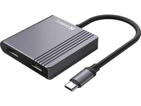 Dock stotelė Sandberg, 2 x HDMI / USB / PD, juoda