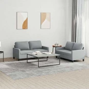 Sofa Sofos komplektas su pagalvėlėmis, 2 dalių, pilkas, audinys kaina