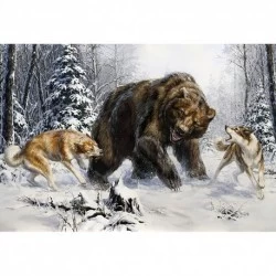 Deimantinis paveikslas Huskies and Bear WD2456