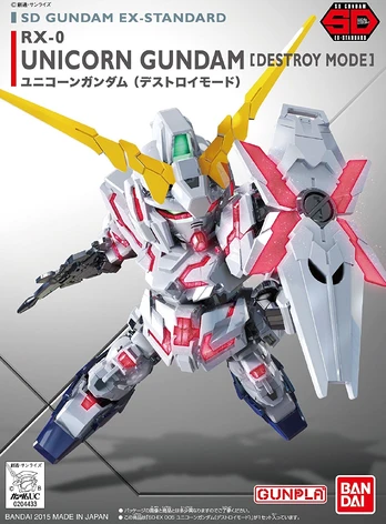 Bandai - SD EX-Standard Unicorn Gundam (Destroy mode), 65619