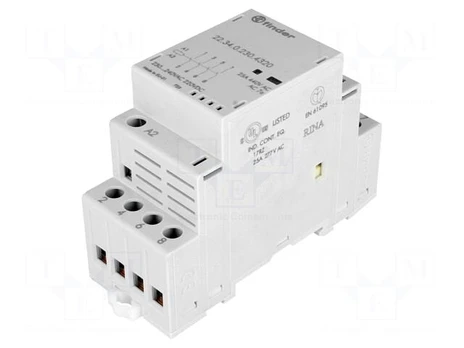 Relay: installation | monostable | NO x4 | Ucoil: 230VAC | 25A | IP20