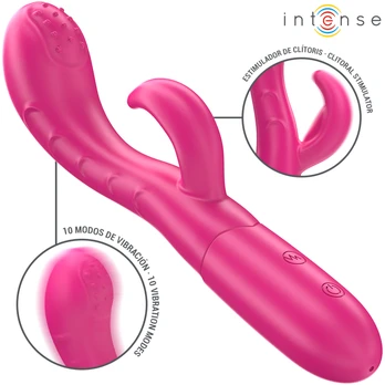 Intense Fun INTENSE - AMARA VIBRATOR WITH STIMULATING TONGUE 10 VIBRATIONS Rožinis
