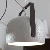 "Karman Bag" - baltas pakabinamas šviestuvas 21 cm struktūros