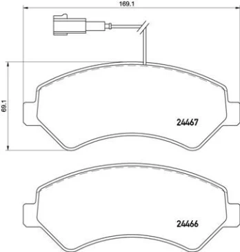 Stabdžių trinkelių rinkinys, diskinis stabdys BREMBO P61118