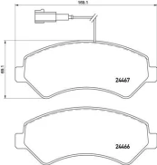 Stabdžių trinkelių rinkinys, diskinis stabdys BREMBO P61118 kaina
