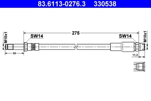 Stabdžių žarnelė ATE 83.6113-0276.3