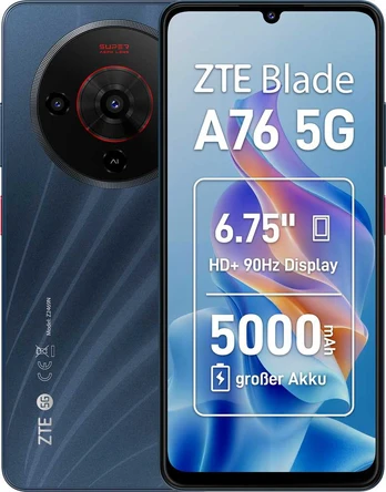 Išmanusis telefonas ZTE Blade A76 5G Juodas