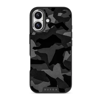 Night Black Camouflage - iPhone 17 Case, Elite Dark (MagSafe) / Silver