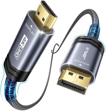 JSAUX DisplayPort–HDMI laidas, 2 m, 4K 30 Hz, JSDENZ4KDP2HDGY6F