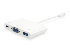 Stacja/replikator Equip USB-C - VGA + USB Balta (133462) kaina