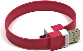 Kabelis USB Logo USB-A - microUSB 0.25 m Rožinė