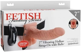 FETISH FANTASY SERIES - ADJUSTABLE HARNESS REMOTE CONTROL REALISTIC PENIS WITH TESTICLES 17.8 CM kaina