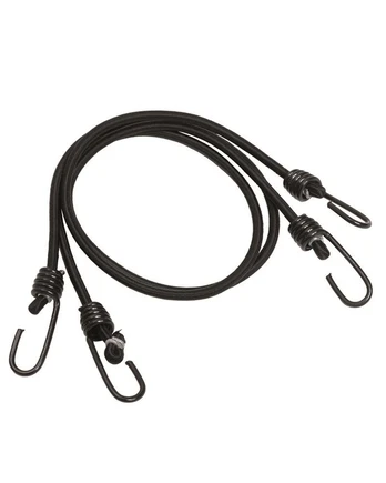 Elastinė virvė Mil-Tec Shock, su kabliukais, juoda, 2vnt.