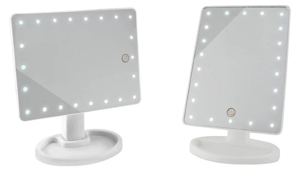 Makiažo veidrodis su LED lempute