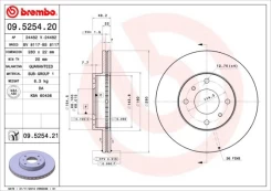 BREMBO 09.5254.21 Brake Disc kaina