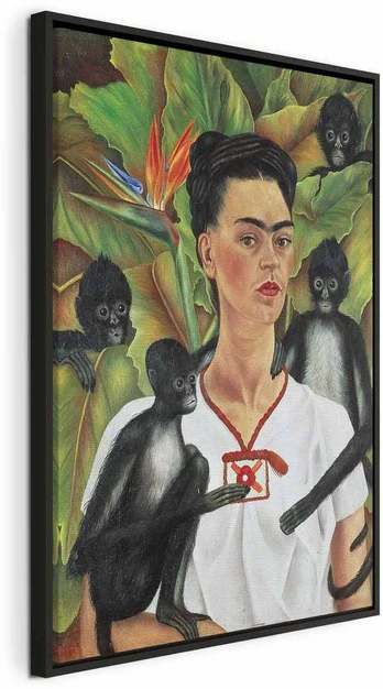 Artgeist Paveikslas - Frida Kahlo – Self-Portrait with Monkeys