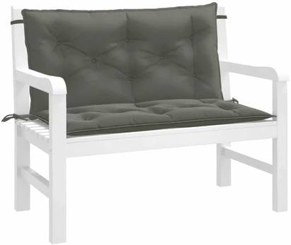 Sodo suoliuko pagalvėlės, 2vnt., pilkos, 100x50x7cm, audinys