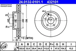 ATE 24.0132-0101.1 Brake Disc kaina