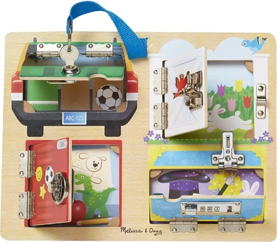 Melissa & Doug - Wooden Activity Board Lock And Latch (806100)
