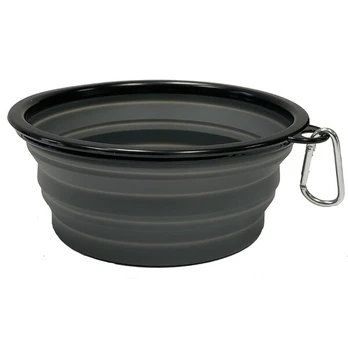 Kelioninis sulankstomas dubenėlis, 1000 ml, juodas