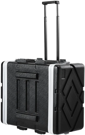 5U įrangos dėžė (rack case) su ratukais ir rankena. ABS. 480 mm