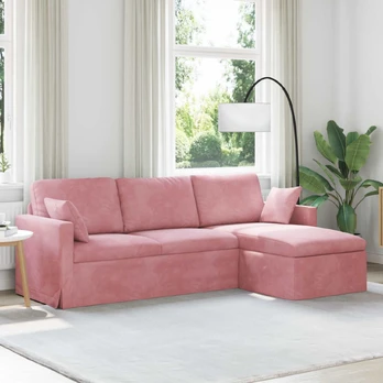 Sofa Rožinė 198 x 134 x 80 cm Aksomas