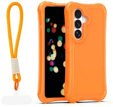 Dėklas Telforceone Safepop case with strap for Samsung Galaxy S24 / S25 oranžinis