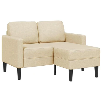 2-vietė sofa su L formos kreminiu 125 cm audiniu