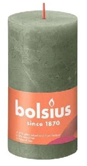 Žvakė, cilindrinė Bolsius Rustic, 60 h, Žalia