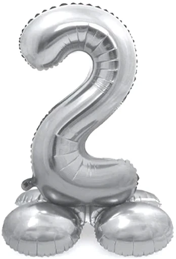 Sidabrinis pastatomas balionas - skaičius 2, 40 cm
