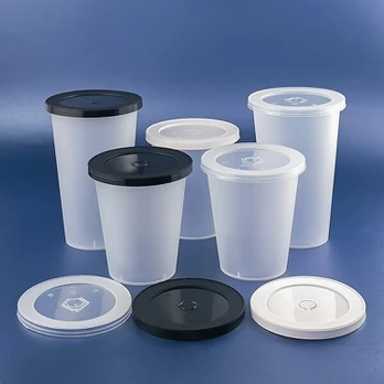 Puodeliai, 25 vnt, 500 ml puodelis + juodas dangtelis