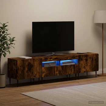 5 dalių LED televizoriaus stovas Dūminio ąžuolo